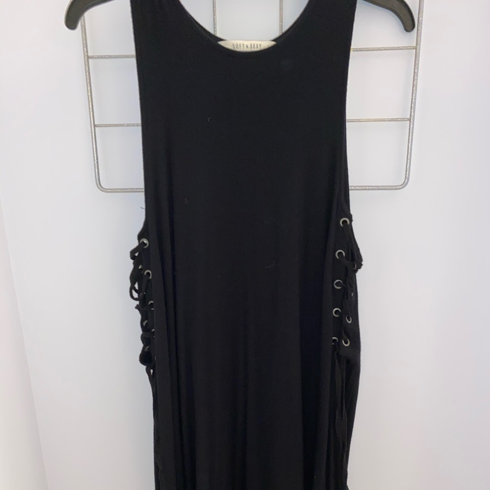 American Eagle soft&sexy black lace up side dress